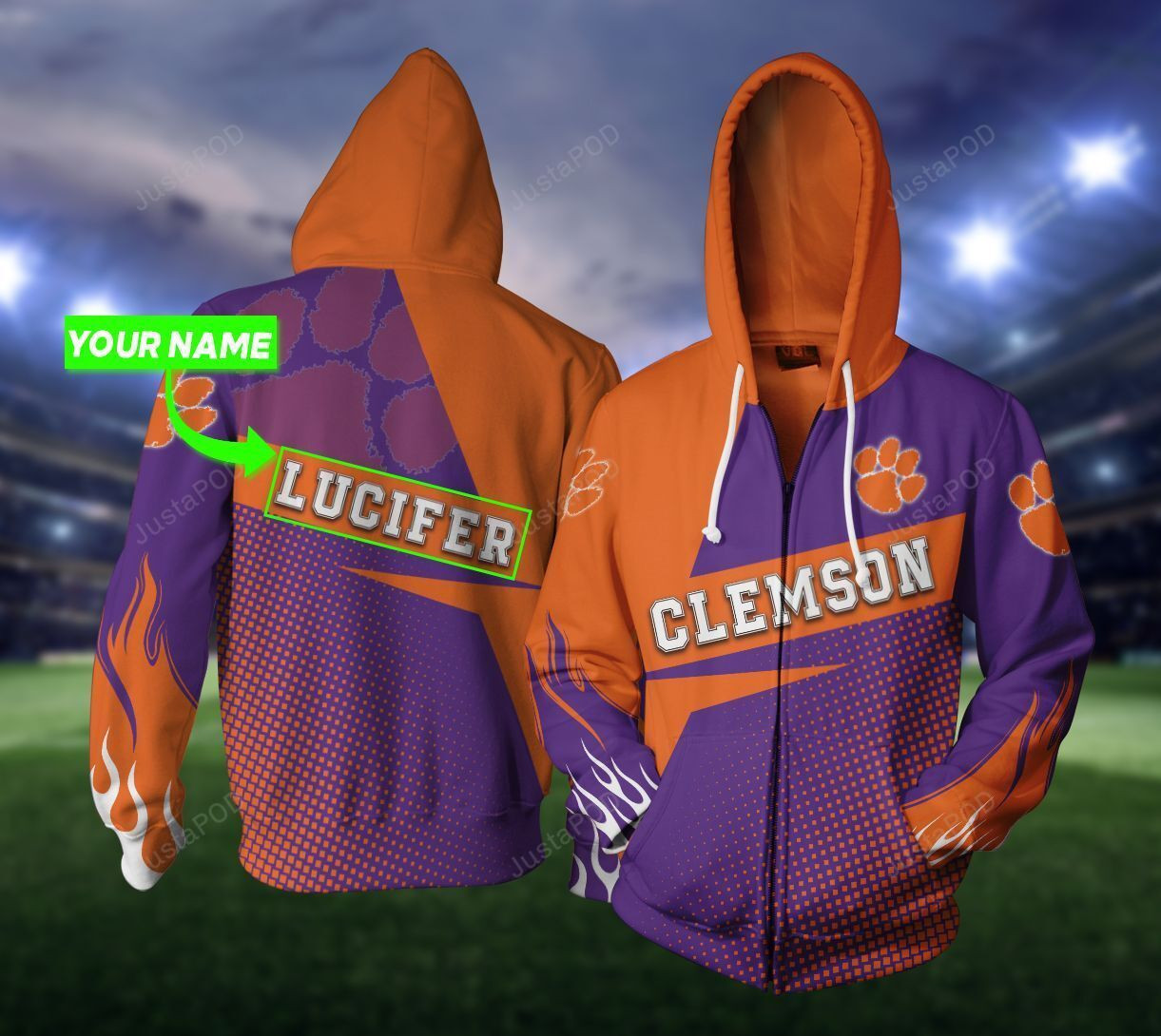 Personalized Clemson Tiger 3D All Over Print Hoodie & Zip Hoodie