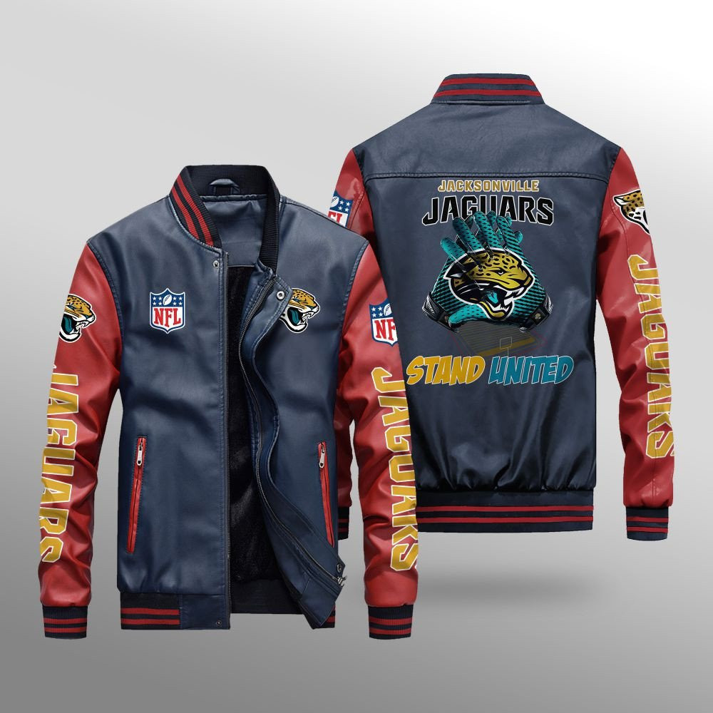 Jacksonville Jaguars Leather Bomber Jacket BG53