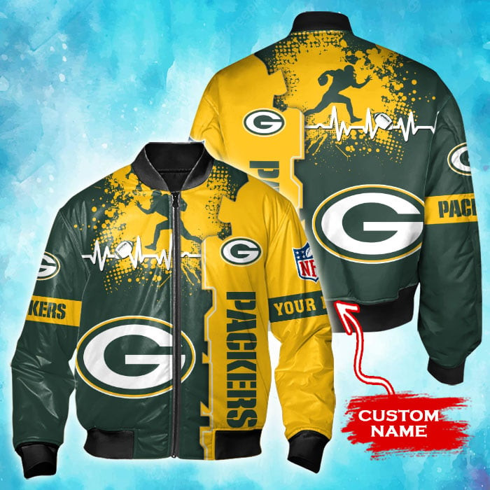 Green Bay Packers Personalized Thick Bomber Jacket CSBBT153