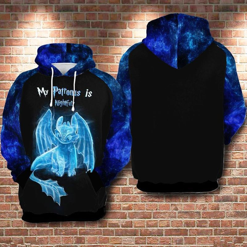 My Patronus Is Nightfury - Toothless Mashup Harry Potter Over Print 3d Hoodie Zip Hoodie