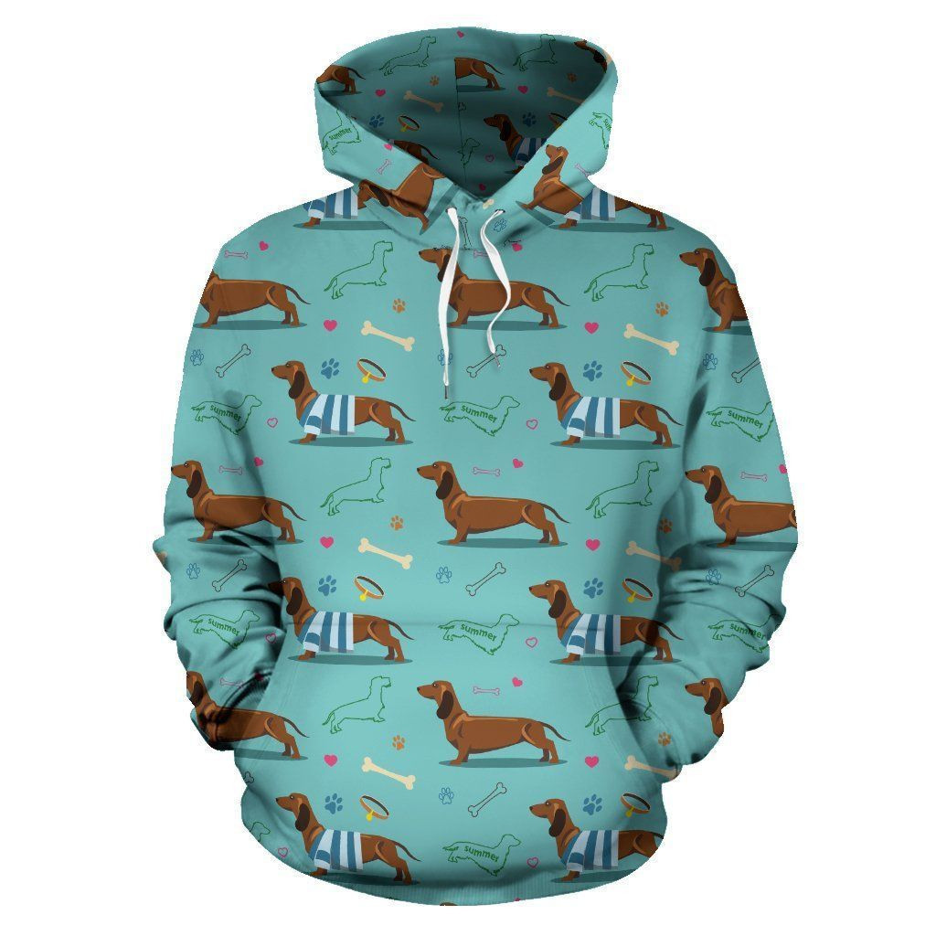 Dachshund Paw Decorative Print Pattern 3D All Over Print Hoodie & Zip Hoodie