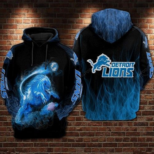 Detroit Lions Football Lions Smoke 3D All Over Print Hoodie & Zip Hoodie