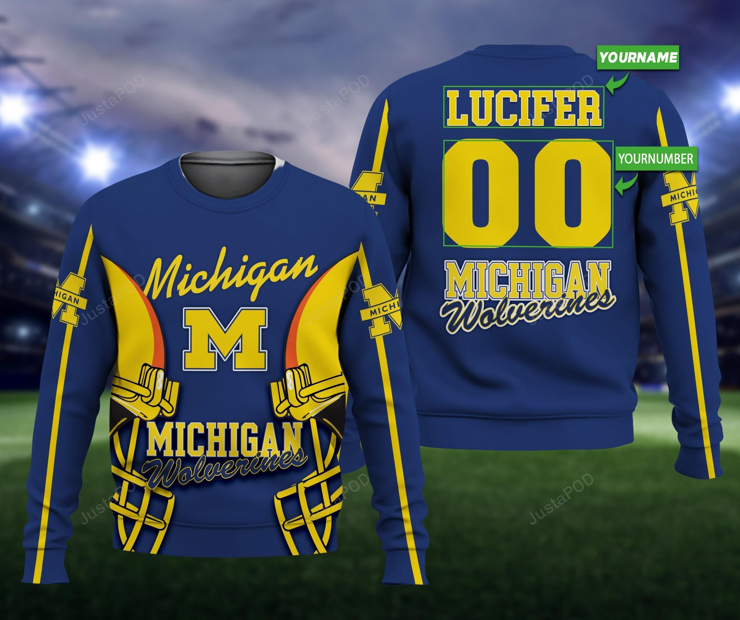 Personalized Michigan Wolverines 3D All Over Print Hoodie & Zip Hoodie