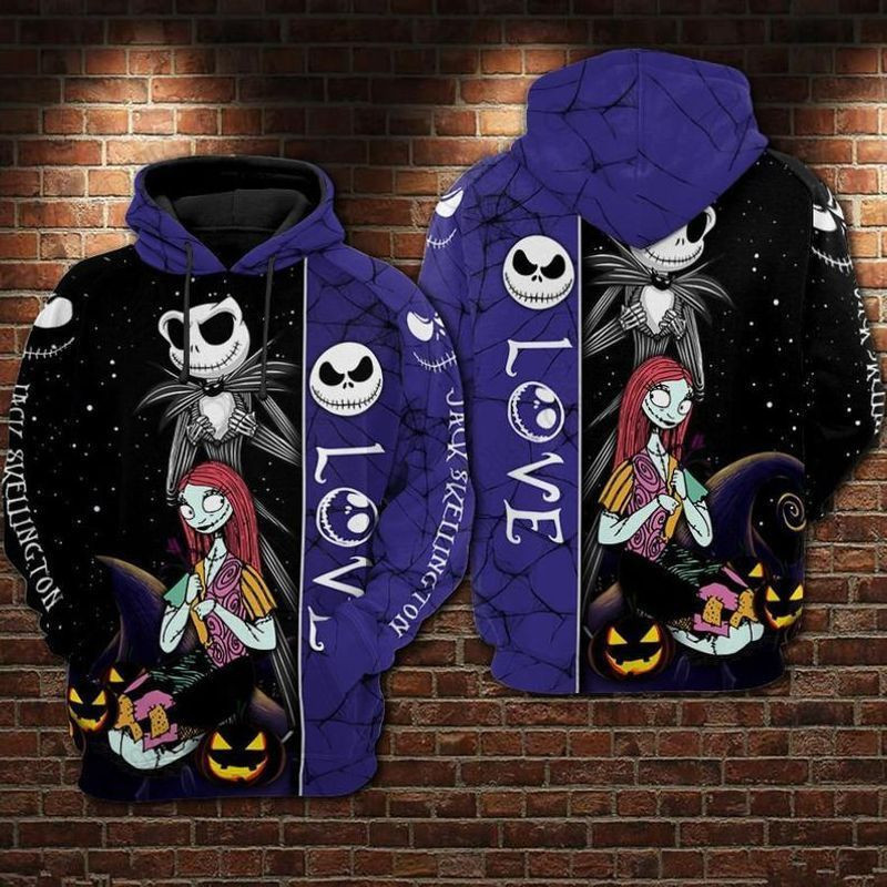 Jack Skellington Love 3d Hoodie Zip Hoodie 249