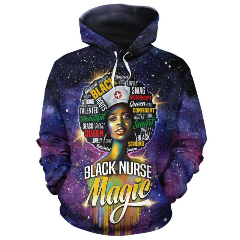 Black Nurse Magic 3d Hoodie Zip Hoodie
