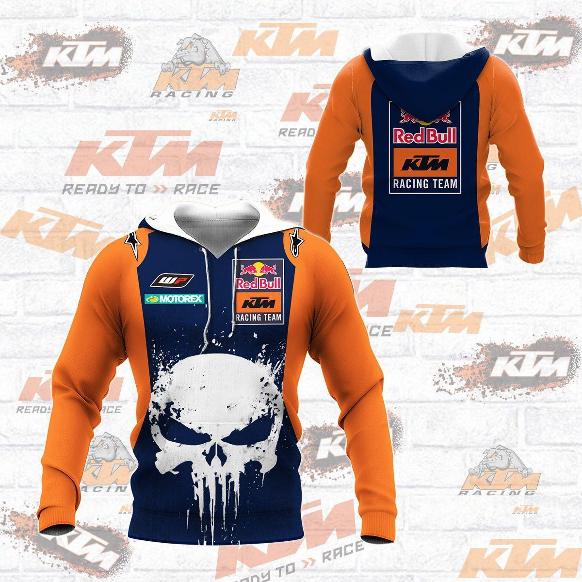 Punisher Red Bull Ktm Factory Racing Team F1 8k133 3d Zip Hoodie Hoodie Ii0