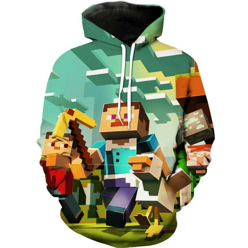Gaming Minecraft 3d Minecraft Hoodie 3d Zip Hoodie