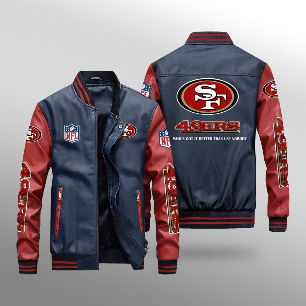 San Francisco 49ers Leather Bomber Jacket BG36