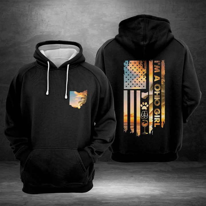 Ohio Us Girl 3D All Over Print Hoodie & Zip Hoodie