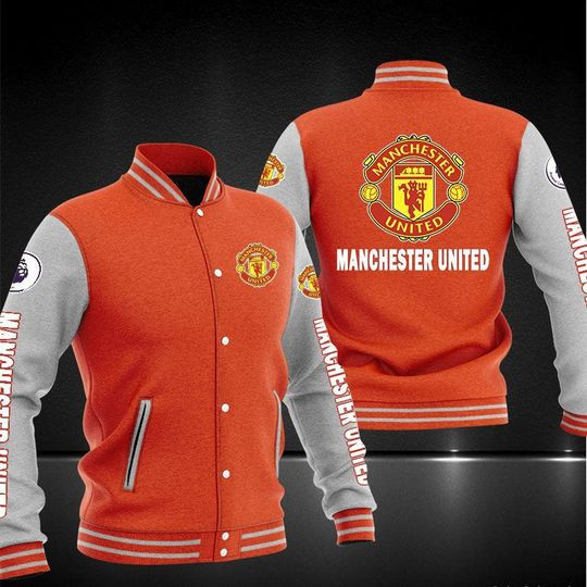 Manchester United Orange Baseball Jacket