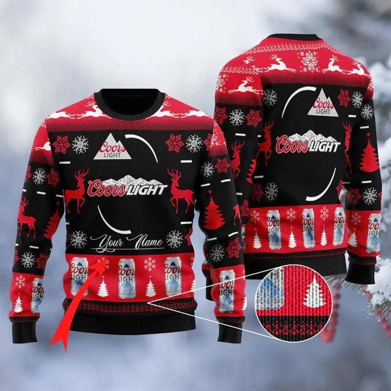 Personalized Coors Light Ugly Christmas Sweater