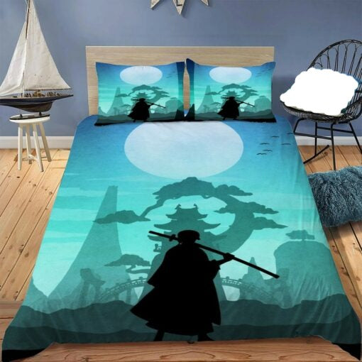 One Piece Bedding Set One Piece Trafalgar Law Silhouette Duvet Covers Black