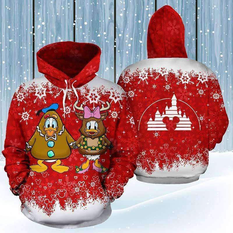 Donald And Daisy Cute Christmas Costume 3D All Over Print Hoodie & Zip Hoodie