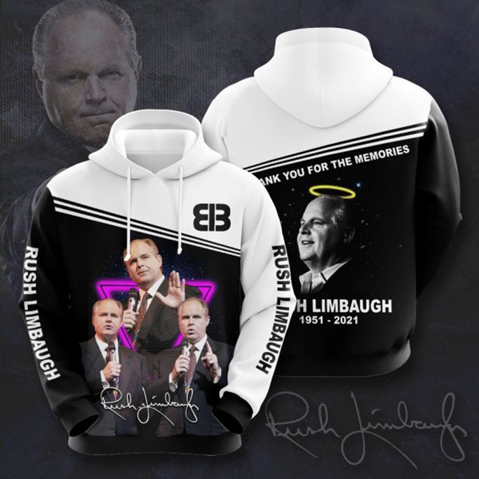 Rush Limbaugh Character Signature Design Gift For Fan Custom 3d Hoodie All Over Printed Hoodie