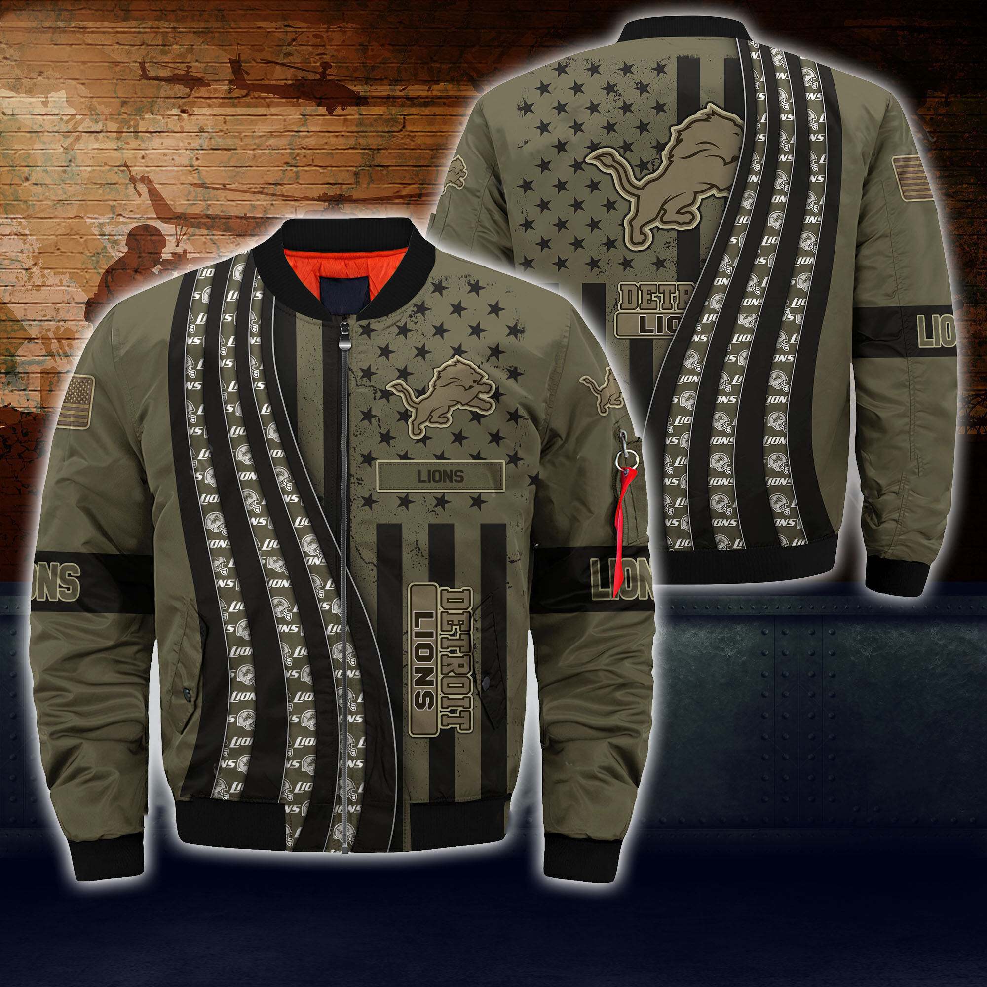 Detroit Lions Thick Bomber Jacket CS80