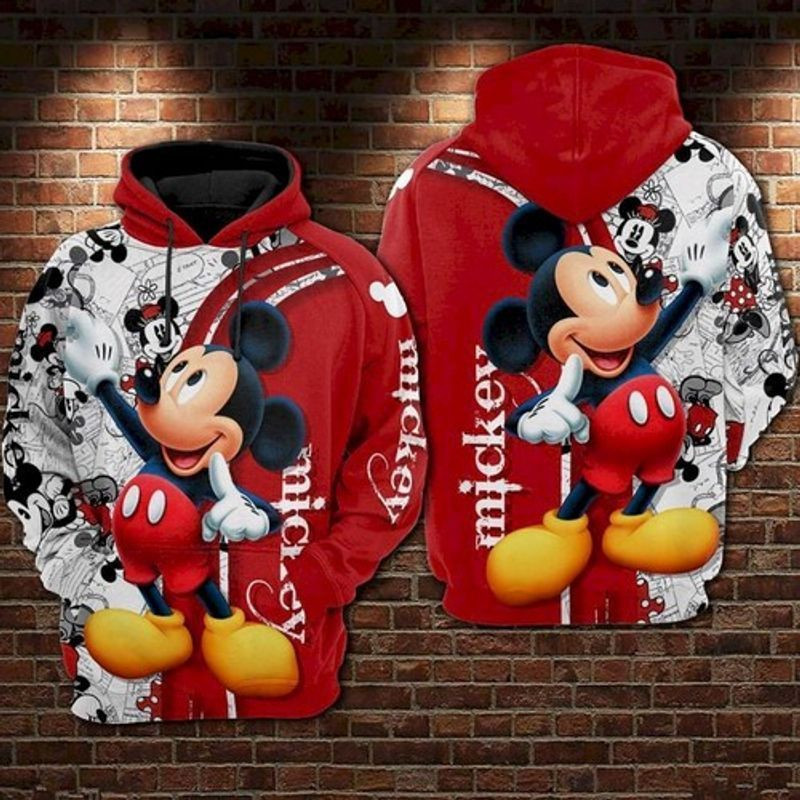 Mickey And Minnie Mouse Black Red 3d Hoodie