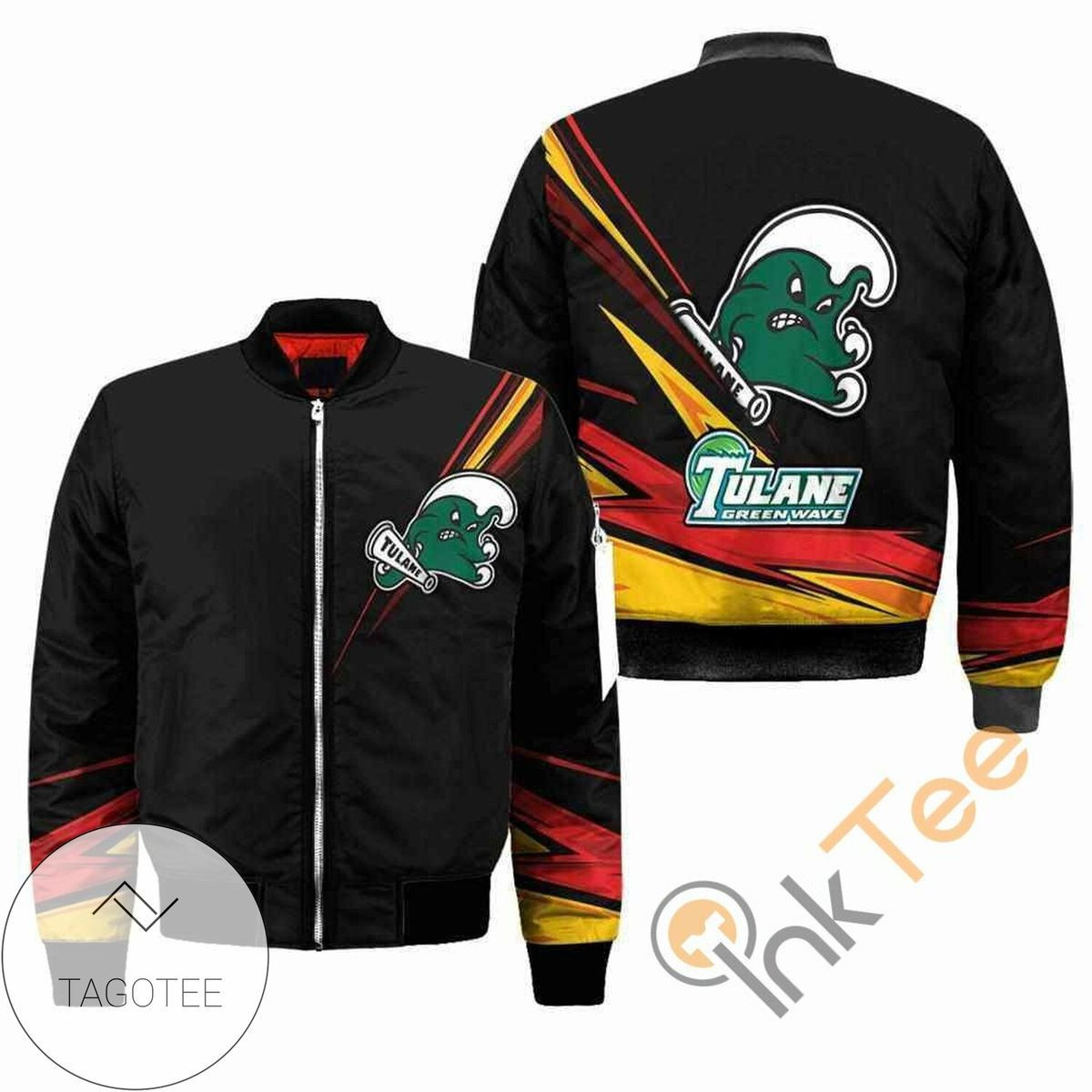 Tulane Green Wave Black Apparel Bomber Jacket