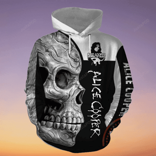 Sugar Skull Alice Cooper 3D All Over Print Hoodie & Zip Hoodie