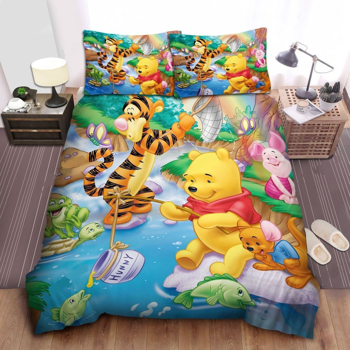 WTP Bedding Set DN Pooh And Friends Playing By The Lake Duvet Covers