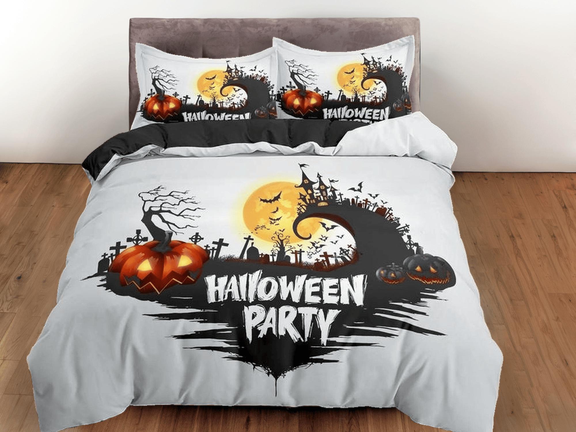 Halloween Bedding Set Halloween Party Pumpkin Ghost Town Duvet Covers