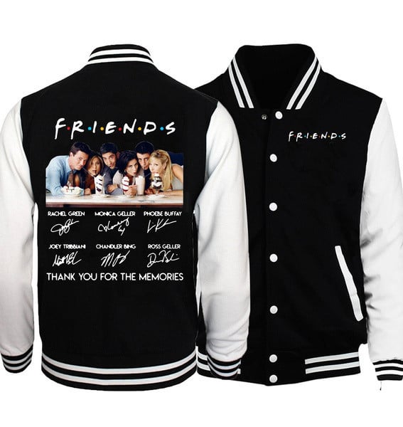 Friends Tv Show Baseball Jacket Sweatshirt Winter Popular Soft Hoodie