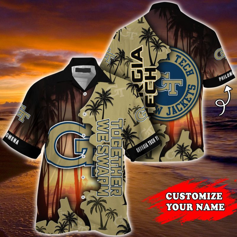 Georgia Tech Yellow Jackets Customized Summer Hawaiian Shirt