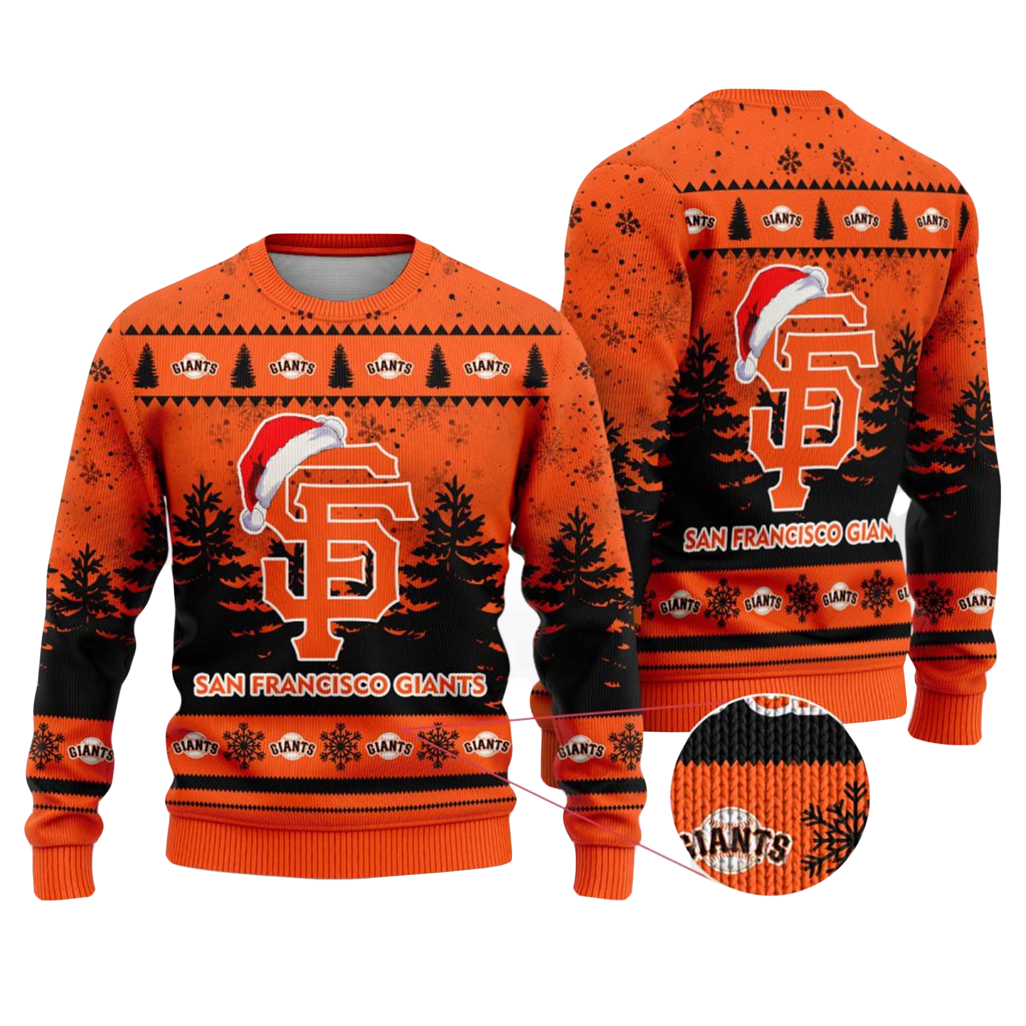 2025 Giants Snowflakes Christmas Ugly Sweater