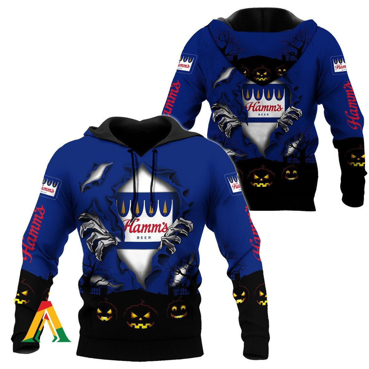 Scary Night Halloween Hamm's Beer Hoodie & Zip Hoodie