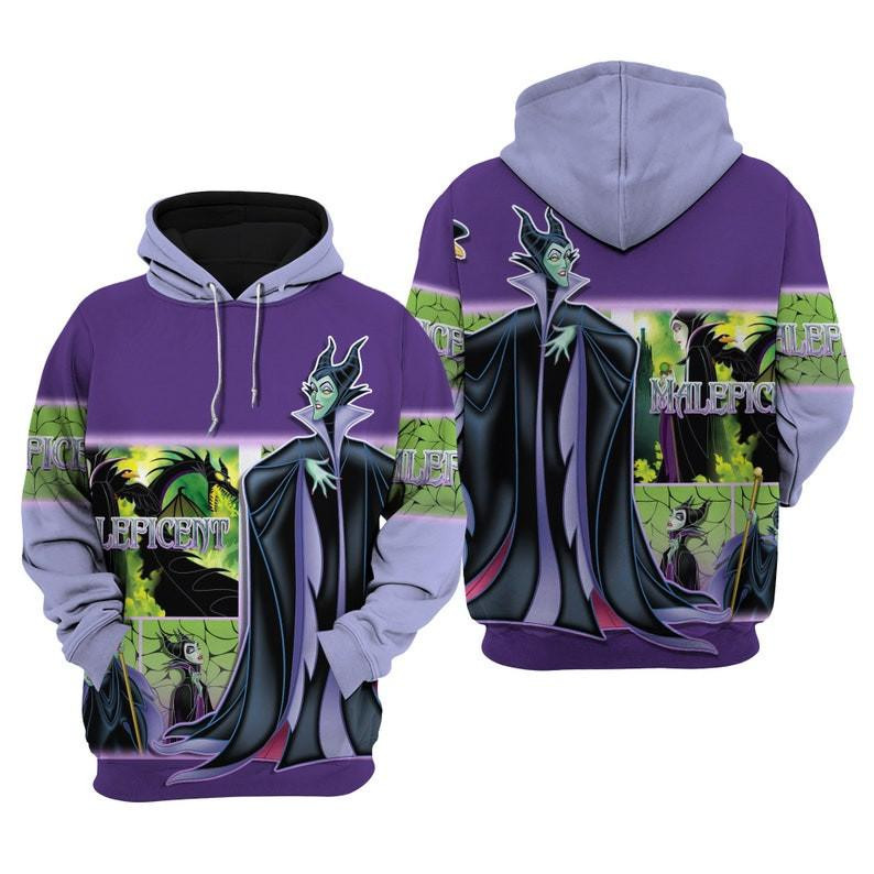 Cartoon Fan Gift, Villians Maleficent All Over Print Hoodie, Zip Hoodie