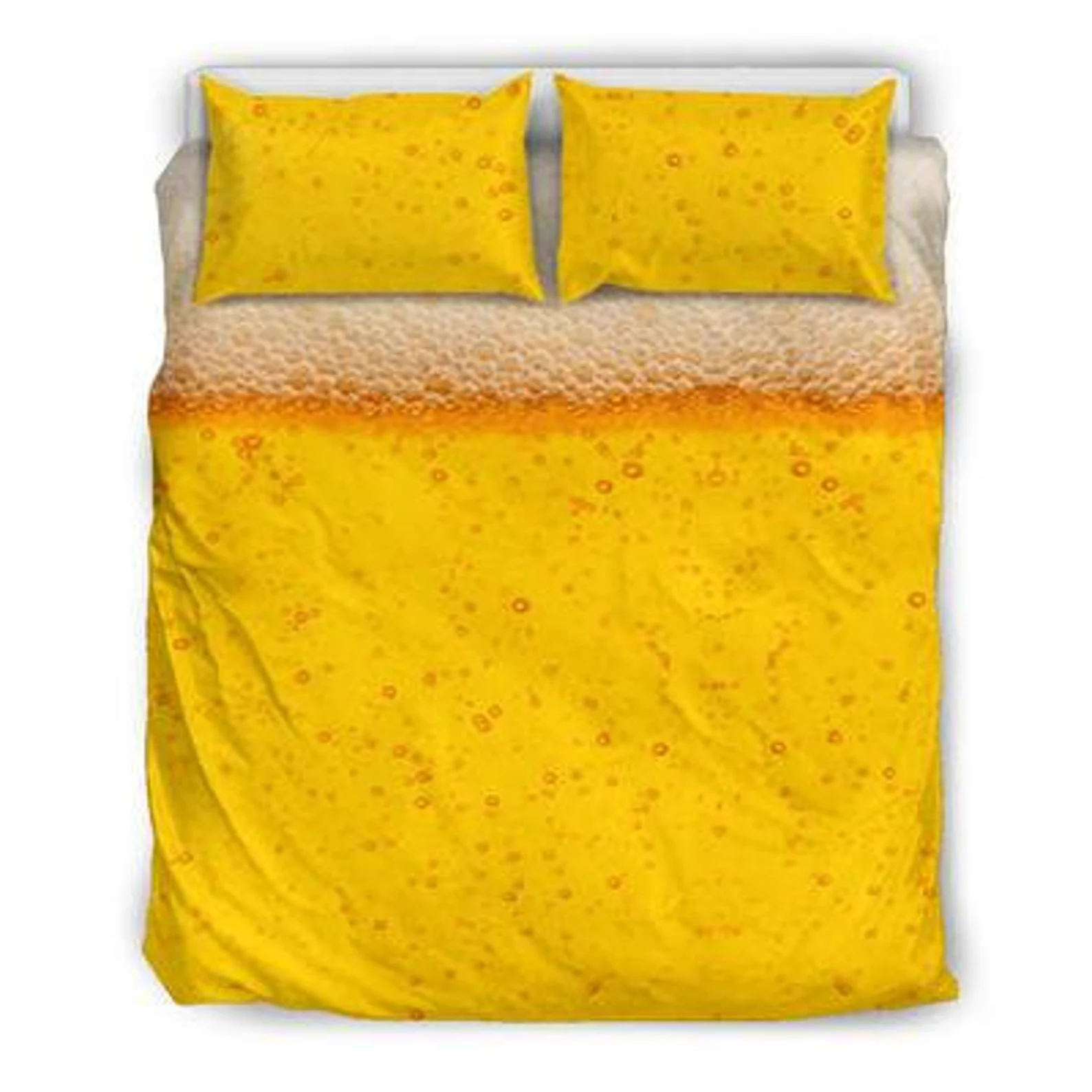 Beer Bedding Set Beer Drink Bubble Pattern Duvet Covers White