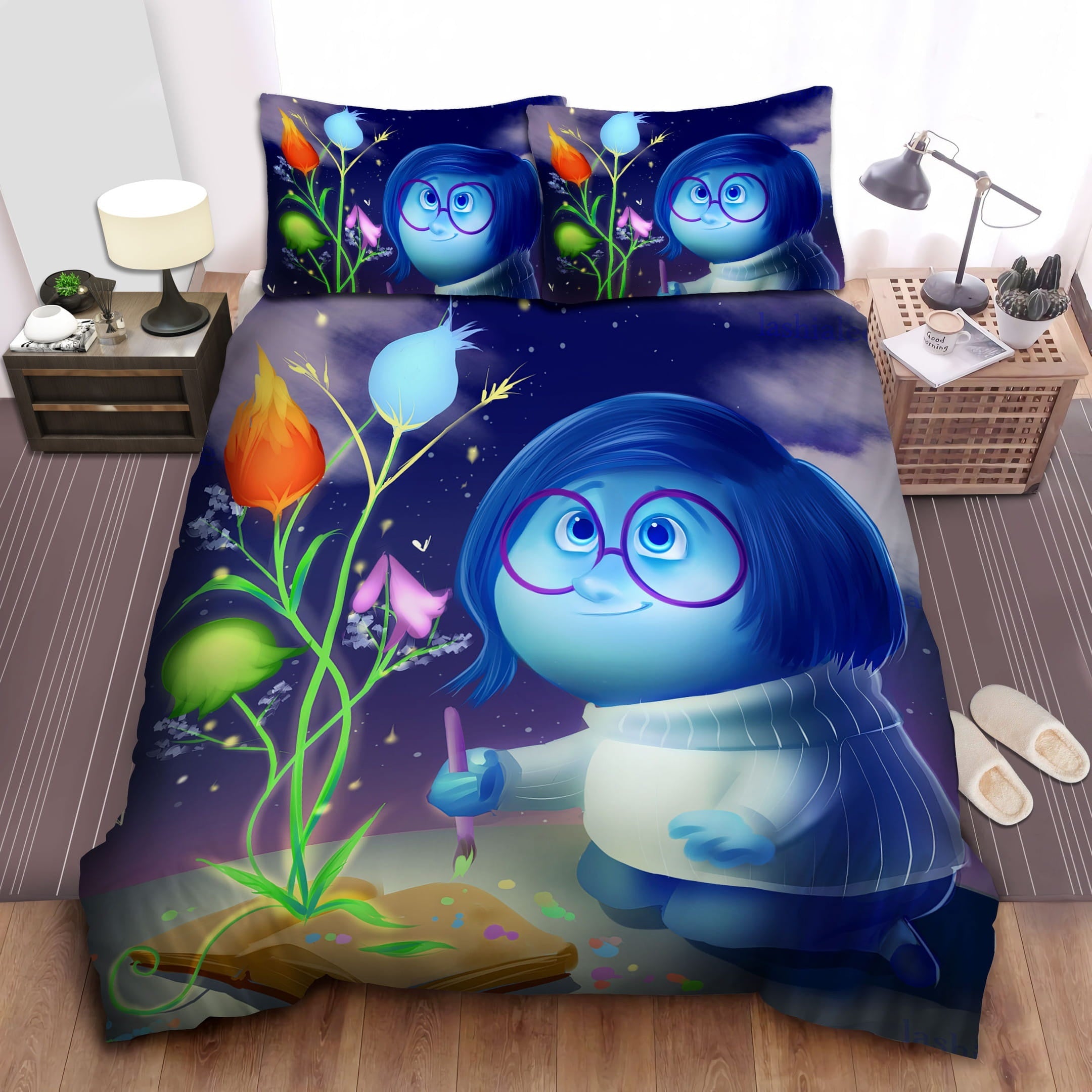 Inside Out Bedding Set DN Inside Out Sadness And Flower Duvet Covers