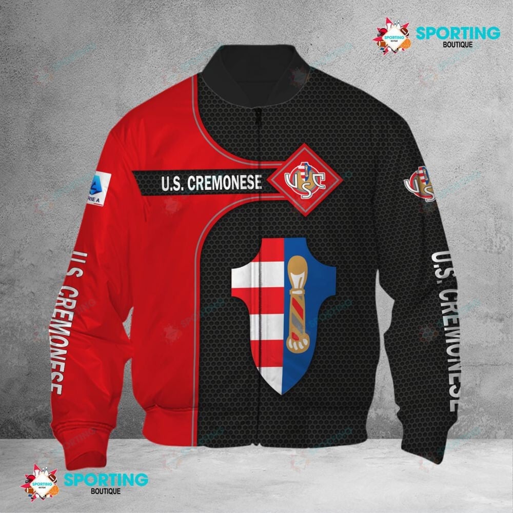 US Cremonese Black Red Bomber Jacket