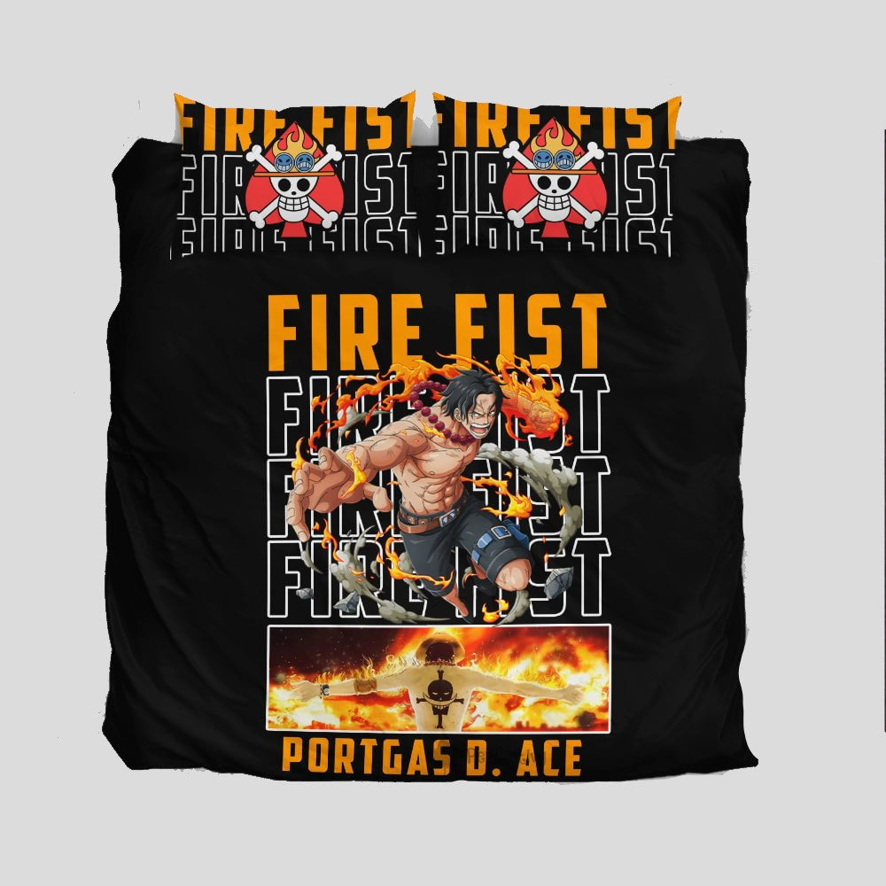 One Piece Bedding Set Fire Fist Portgas D Ace Graphic Duvet Covers
