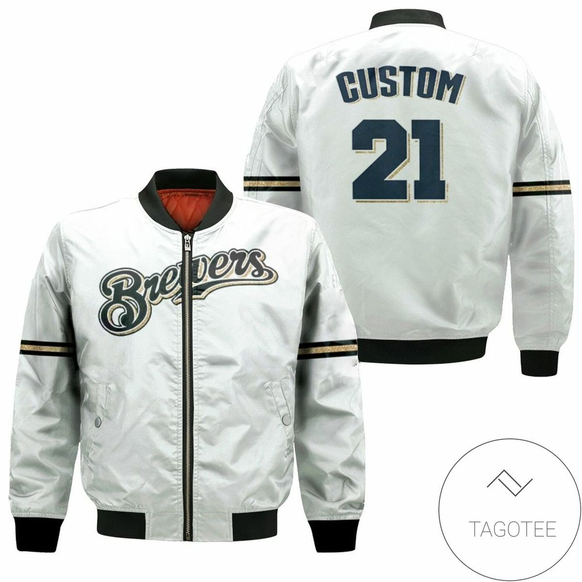 Milwaukee Brewers Travis Shaw Custom Name Bomber Jacket