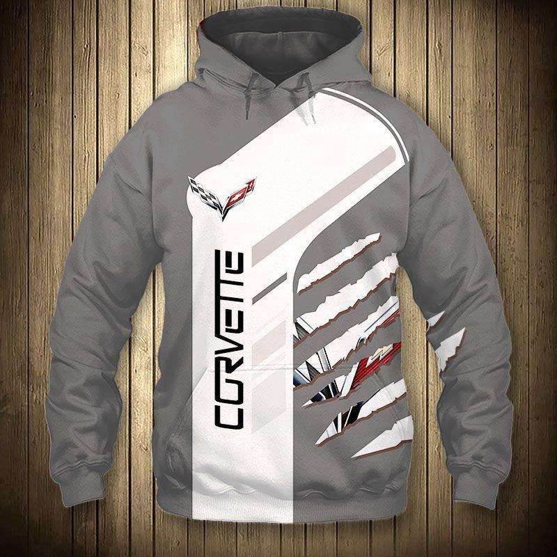 Chevrolet Corvette Sport Car 5k465 Cartoon 3d Hoodie Zip Hoodie