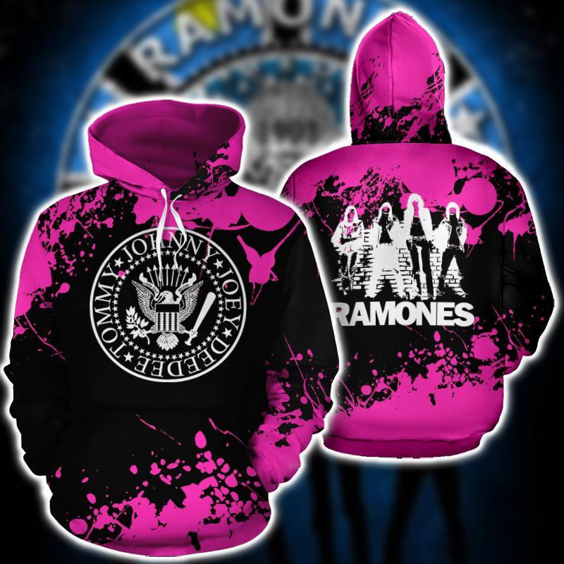 Ramones Punk Rock Band Fan Gift, Ramones Johnny Joey Deedee Tommy All Over Print Hoodie