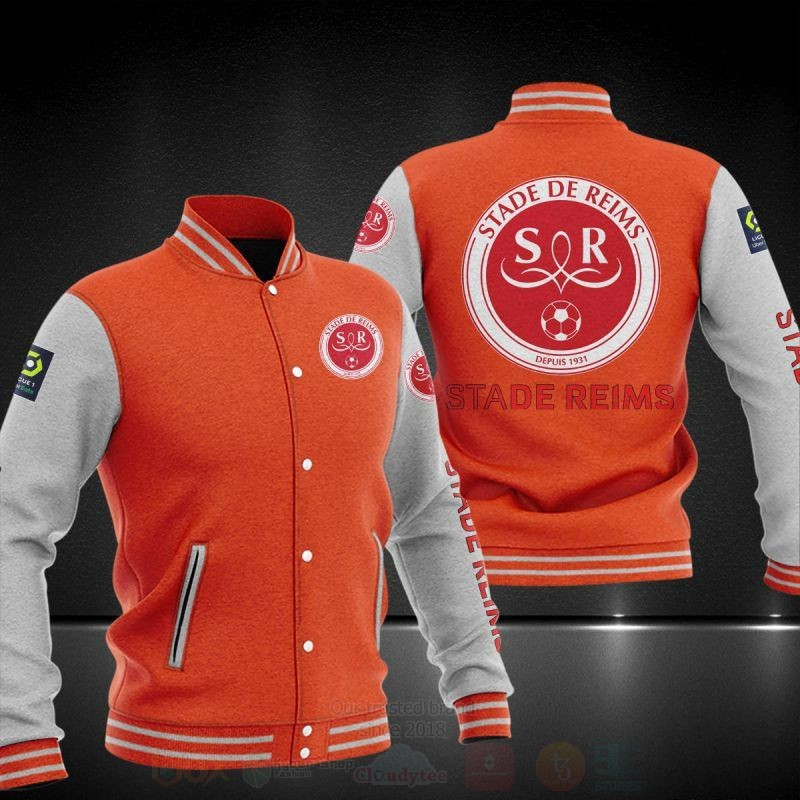 Stade de Reims Orange White Baseball Jacket