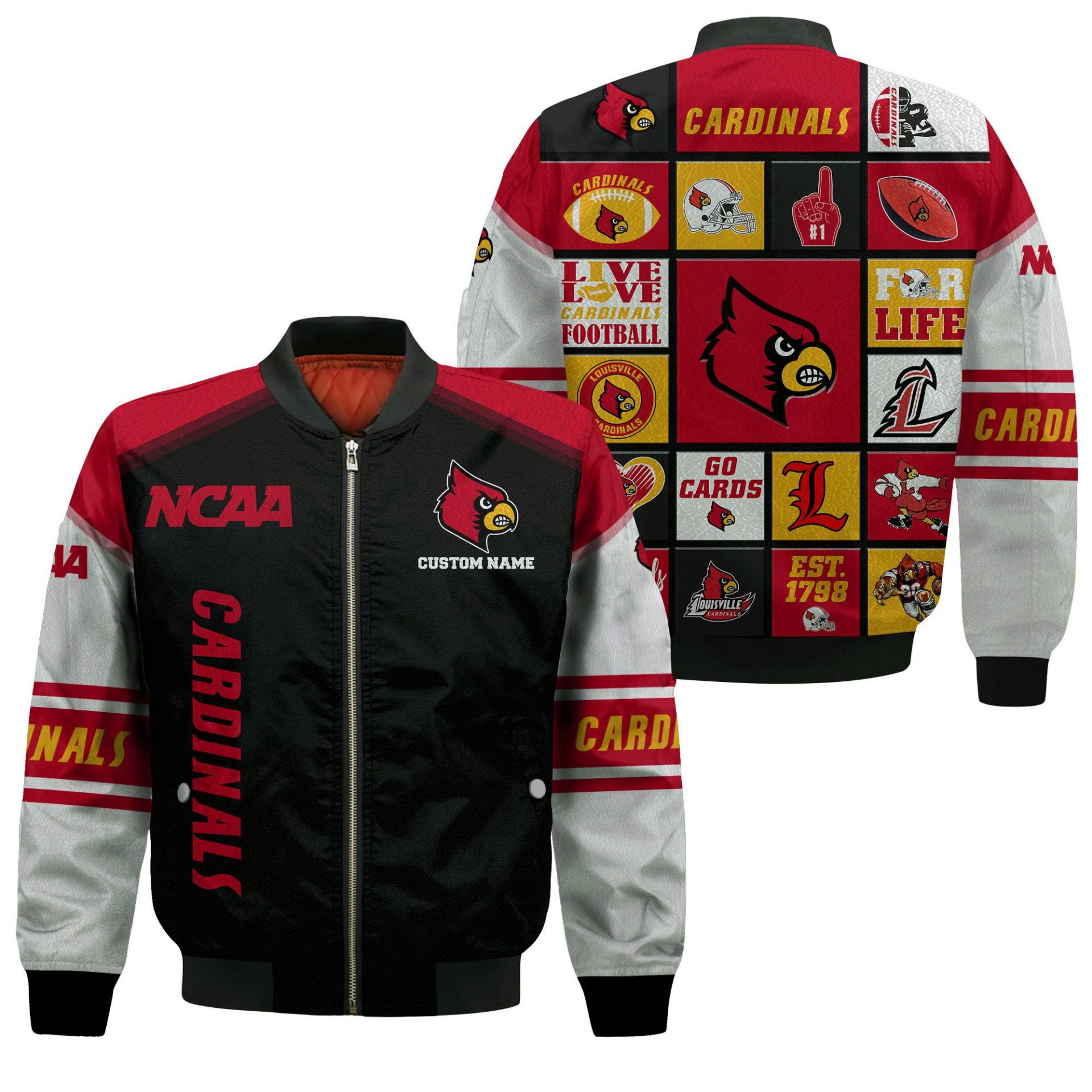 Louisville Cardinals Custom Name Bomber Jacket