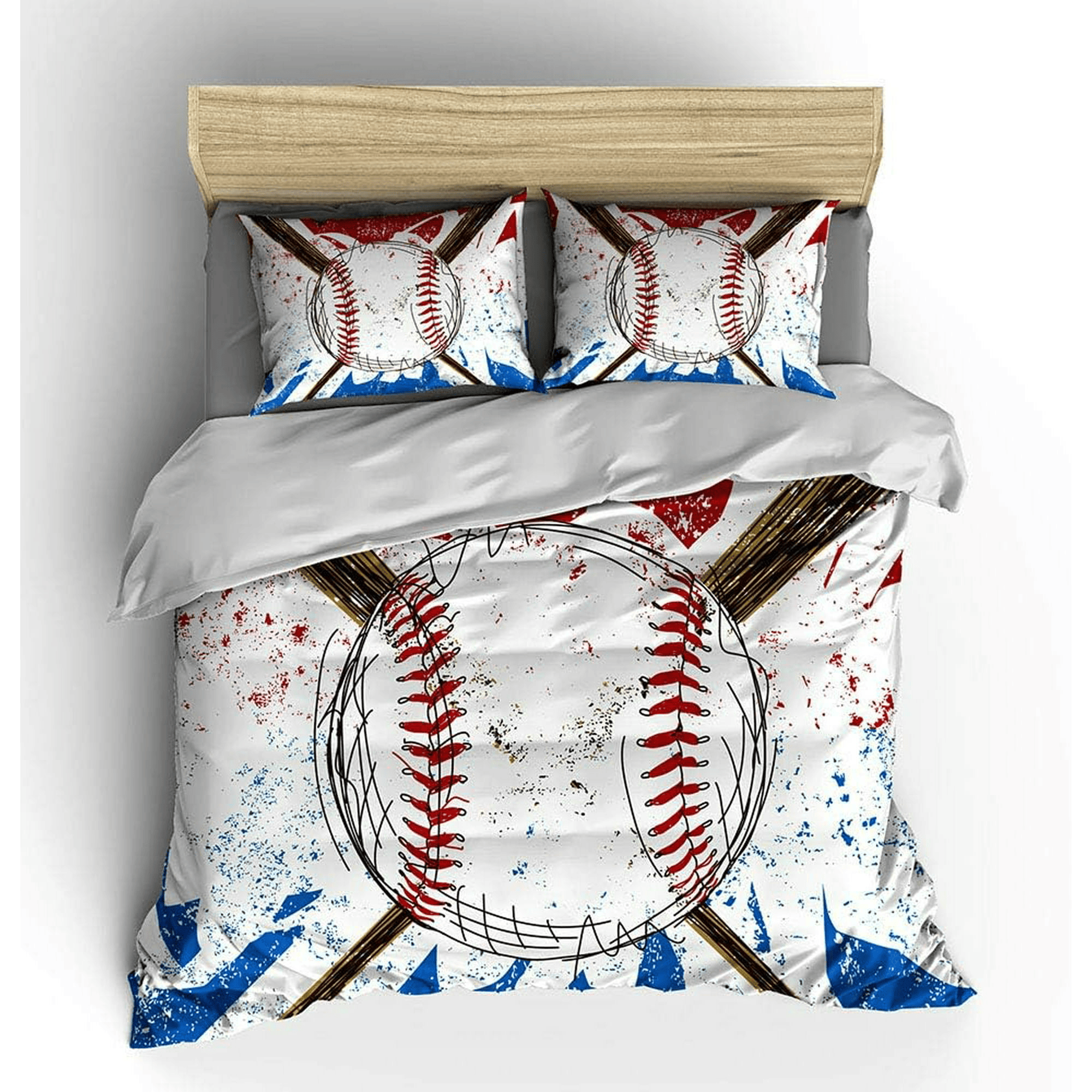 Baseball Bedding Set Baseball With Bat Drawing Duvet Covers
