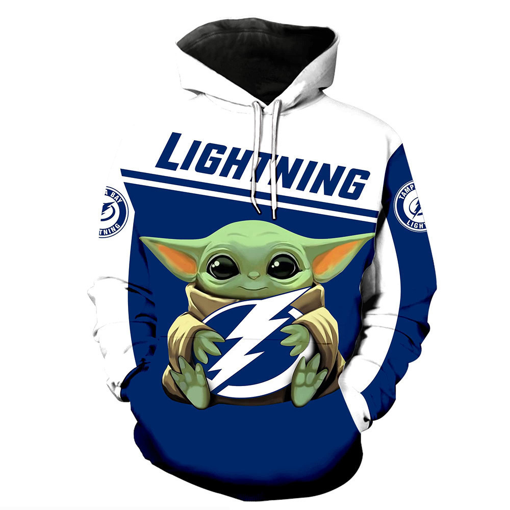 Baby Yoda Tampa Bay Lightning 3D All Over Print Hoodie & Zip Hoodie