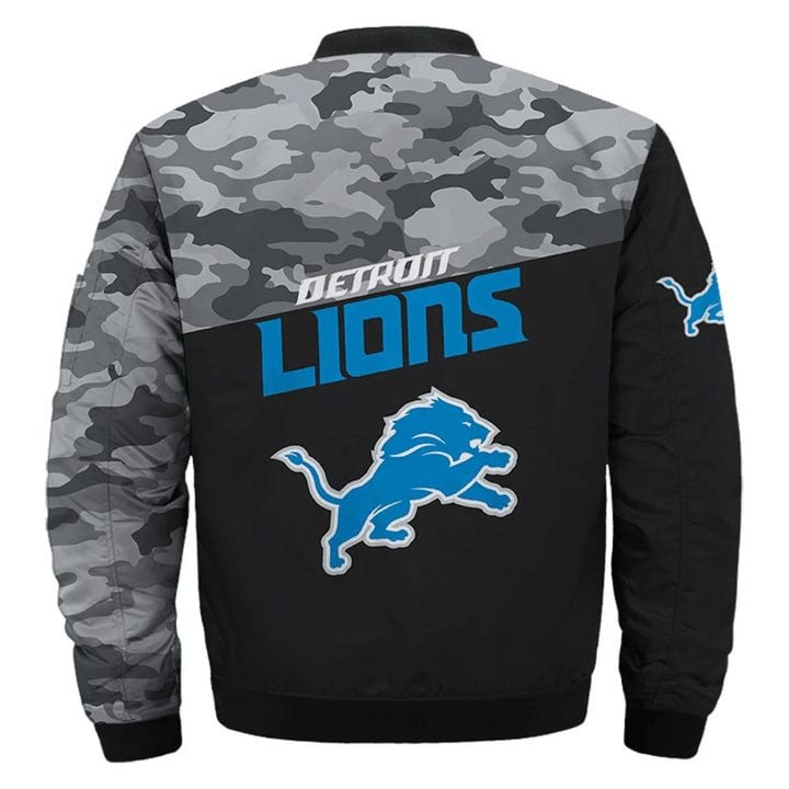 Detroit Lions Black Camo Bomber Jacket