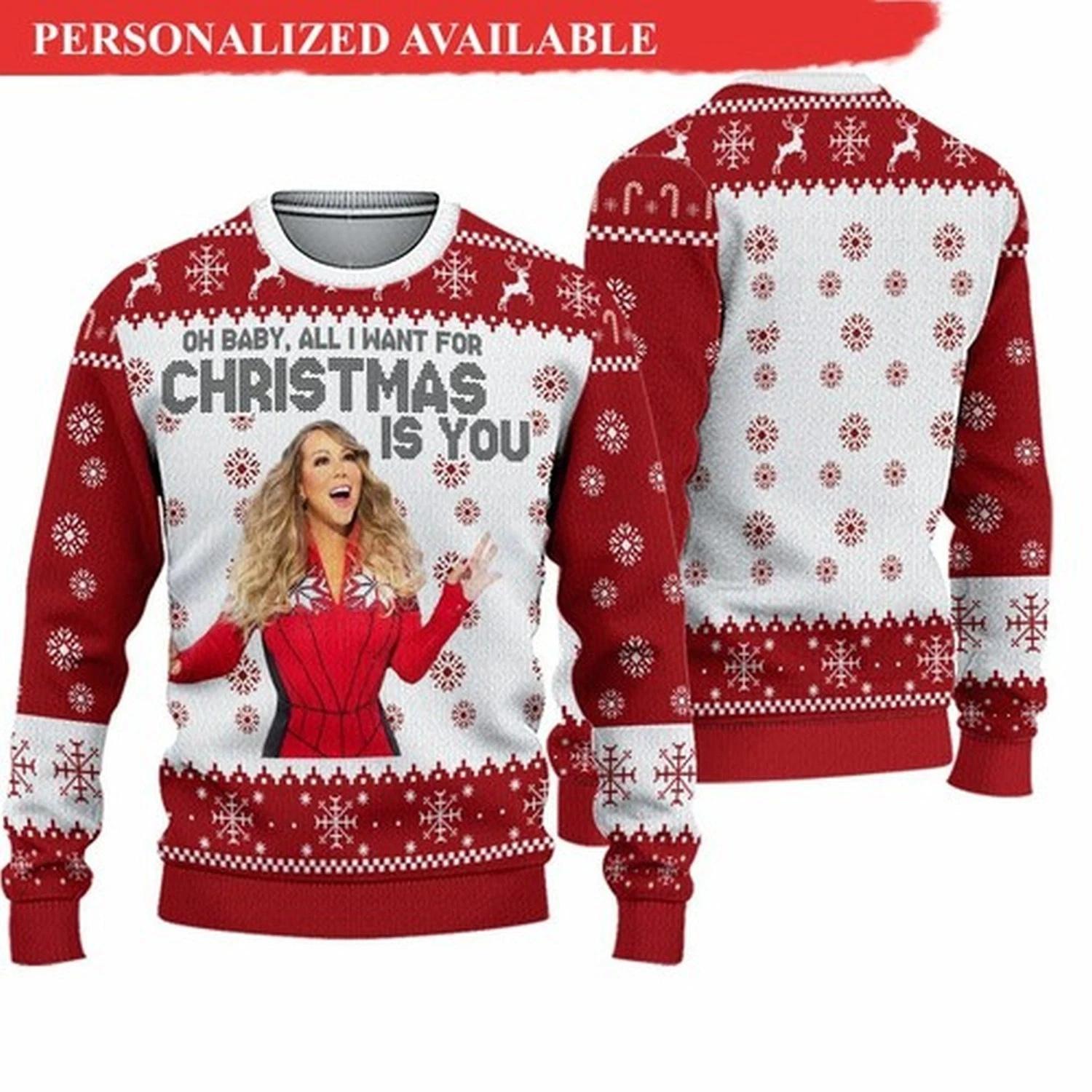 Mariah Carey Ugly Christmas Sweater Mariah Carey Ugly Christmas Sweater