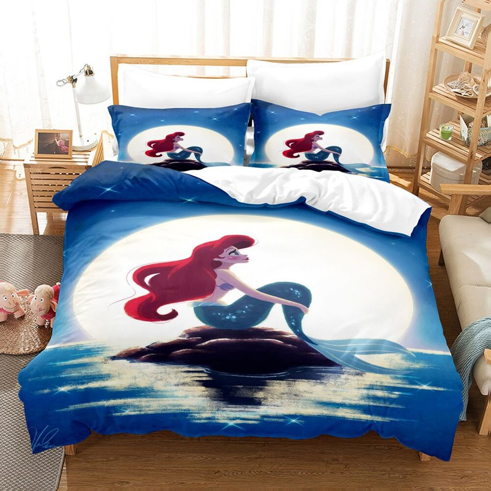 Little Mermaid Bedding Set DN Princess Ariel Under Moonlight Duvet Covers