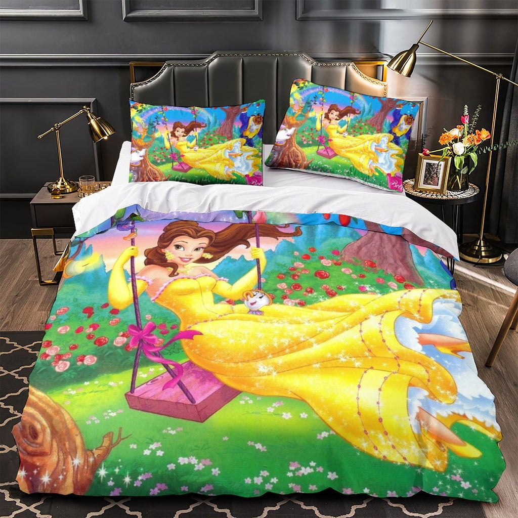 Beauty And The Beast Bedding Set Belle On The Swing In The Garden Duvet Covers
