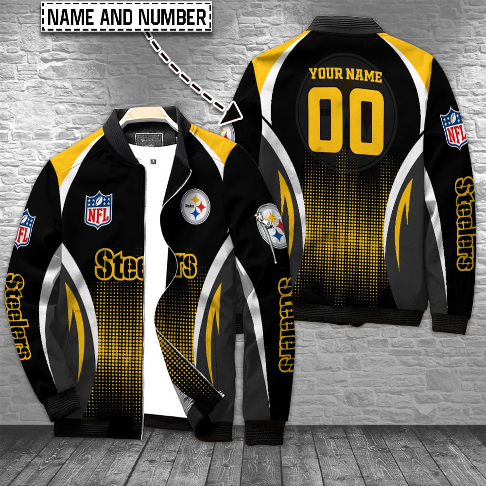 Pittsburgh Steelers Personalized Bomber Jacket BG812