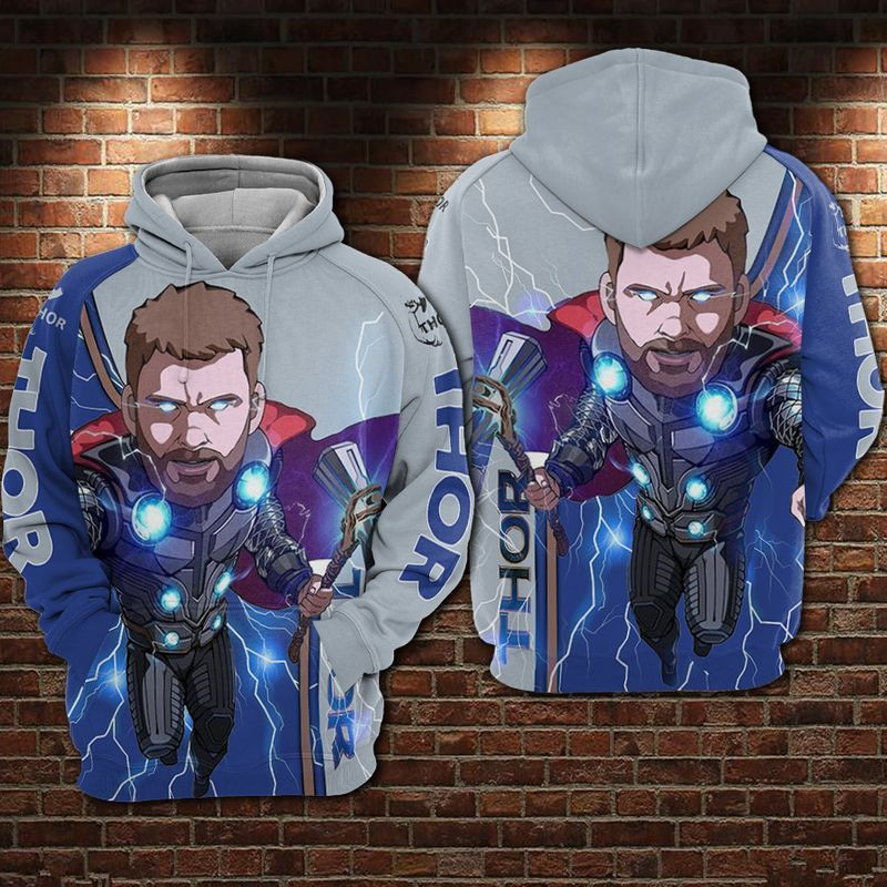 Thor Avengers Marvel Over Print 3d Hoodie Zip Hoodie