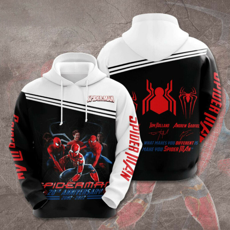 Spider Man 20th Anniversary 2002 2022 Full Printed Shirts 3d Hoodie Zip Hoodie