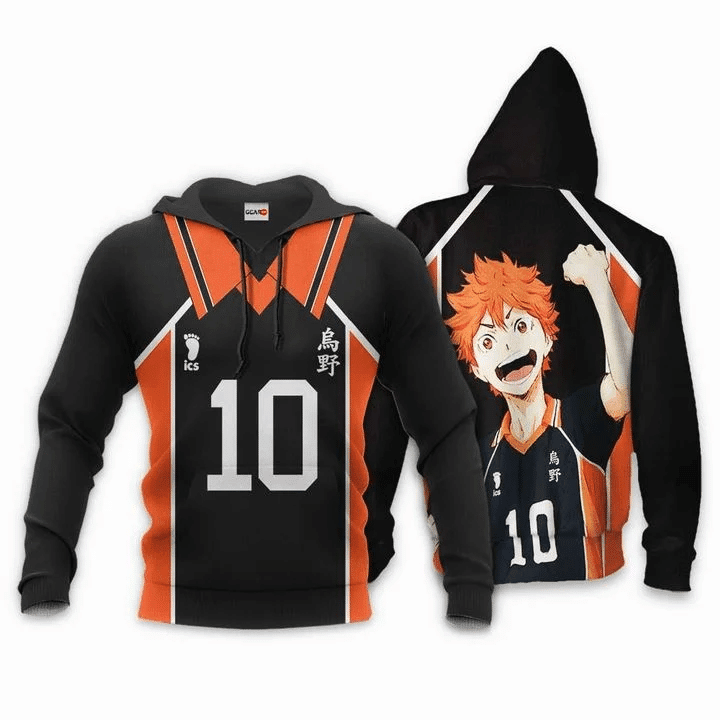Shoyo Hinata Karasuno Haikyuu Number 10 3d Hoodie Zip Hoodie