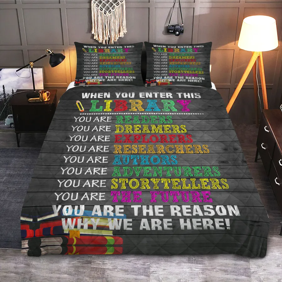 Book Bedding Set When You Enter This Library Duvet Covers