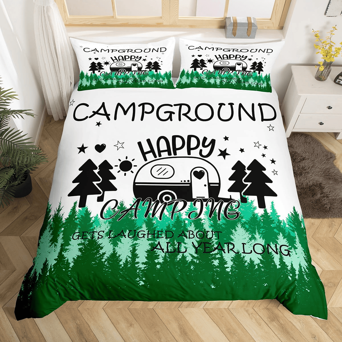 Camping Bedding Set Get Laughed About All Year Long Duvet Covers White